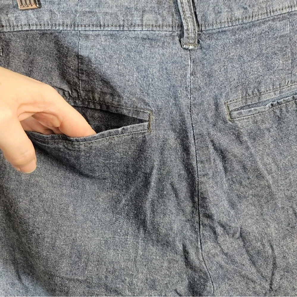 Old Navy Blue Cotton Twill Flat Front Shorts with Pockets Mens Size 30